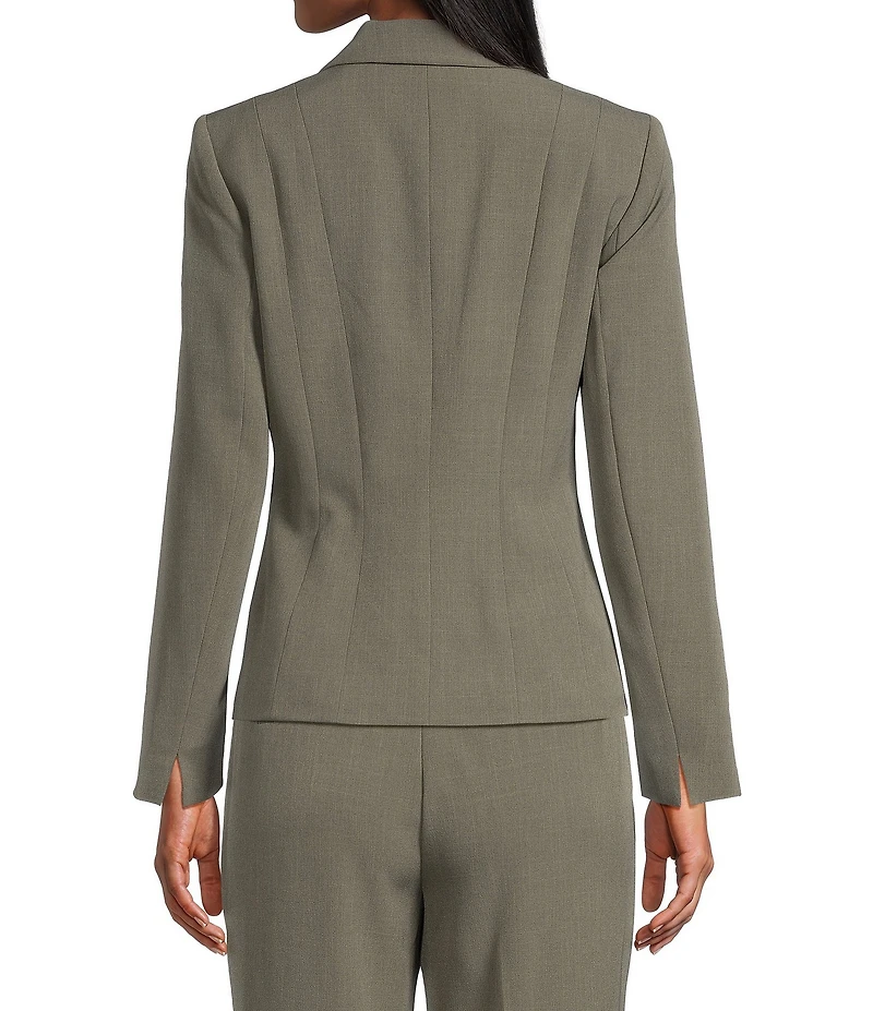 Kasper Stretch Crepe Notch Lapel Neckline Long Sleeve Blazer