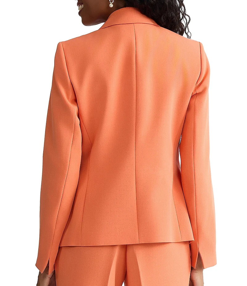Kasper Stretch Crepe Notched Long Sleeve Jacket
