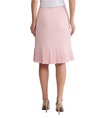 Kasper Stretch Crepe Pleated Hem Pencil Skirt