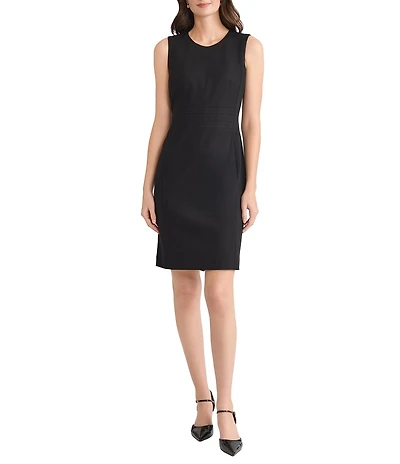 Kasper Stretch Sleeveless Crew Neck Sheath Dress