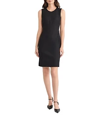 Kasper Stretch Sleeveless Crew Neck Sheath Dress