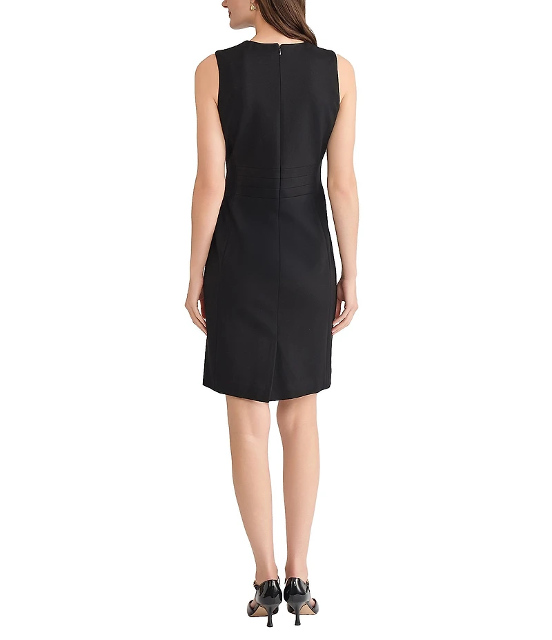 Kasper Stretch Sleeveless Crew Neck Sheath Dress