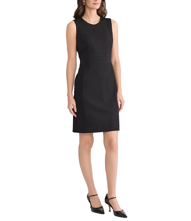 Kasper Stretch Sleeveless Crew Neck Sheath Dress