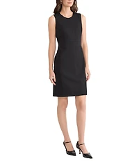 Kasper Stretch Sleeveless Crew Neck Sheath Dress