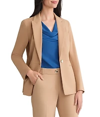 Kasper Stretch Twill One Front Button Peak Lapel Jacket