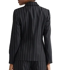 Kasper Three Pocket One Button Pinstripe Blazer