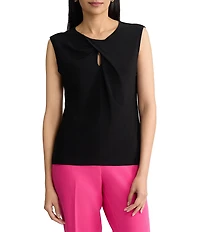 Kasper Twist Front Jersey Knit Top