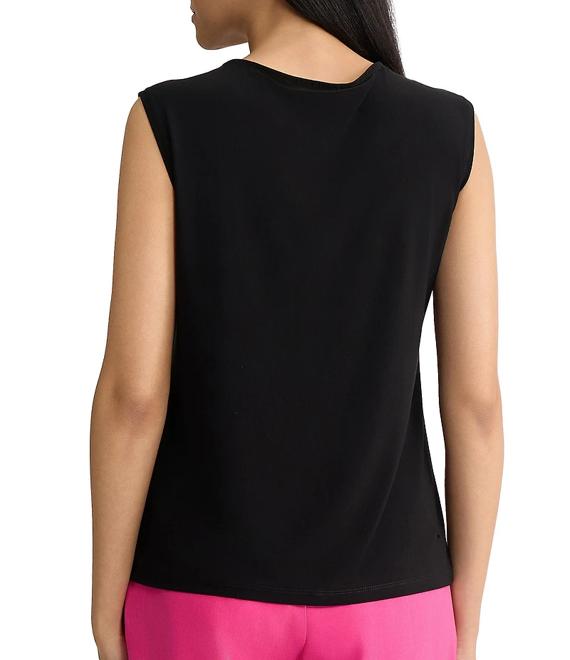 Kasper Twist Front Jersey Knit Top