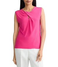 Kasper Twist Front Jersey Knit Top