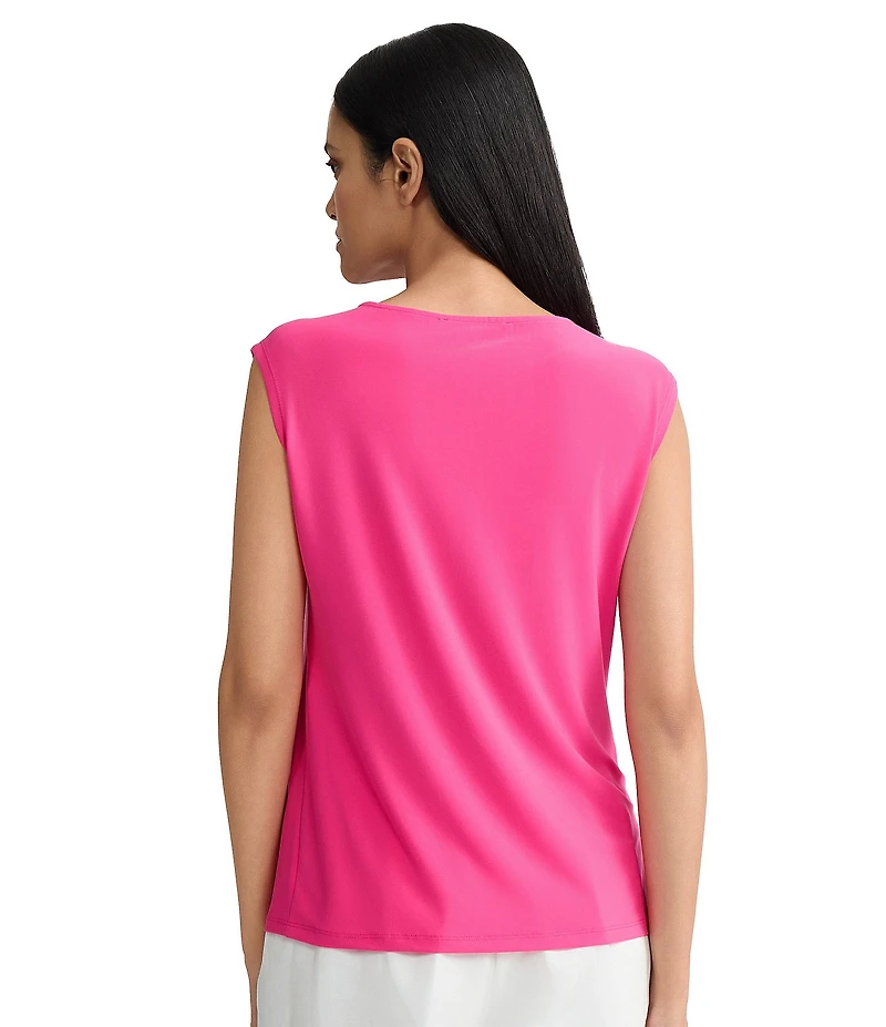 Kasper Twist Front Jersey Knit Top