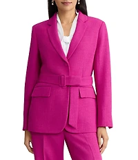 Kasper Two Button Notch Collar Jacket With Belt
