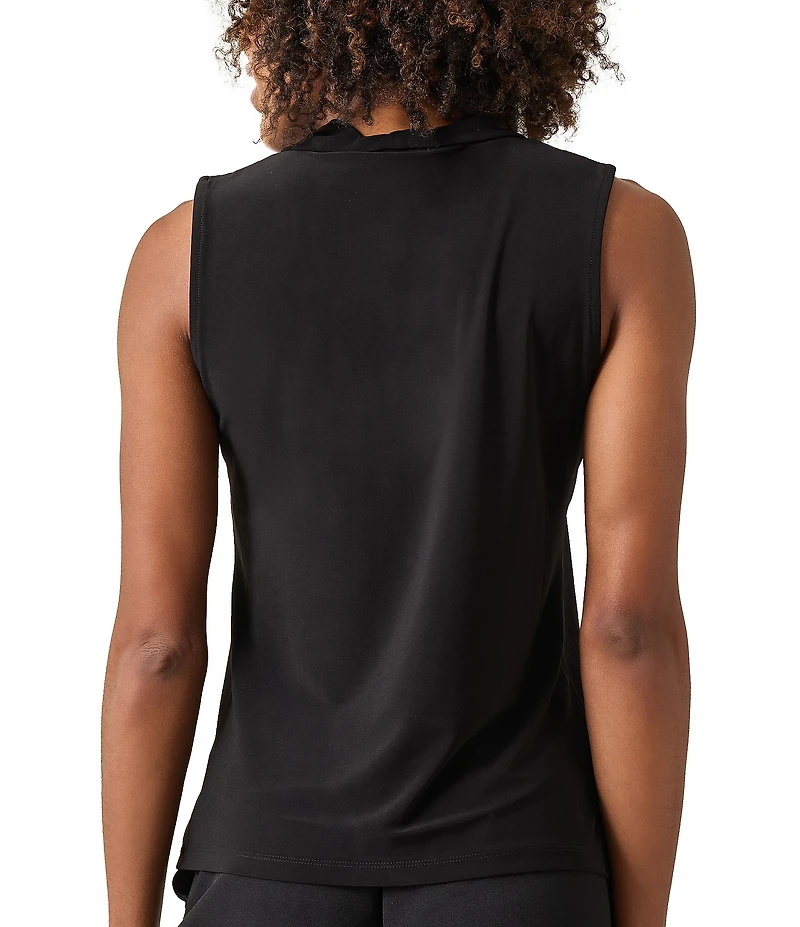 Kasper V-Neck Knot Front Sleeveless Blouse