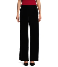 Kasper Velvet Wide Leg Pull-On Pant