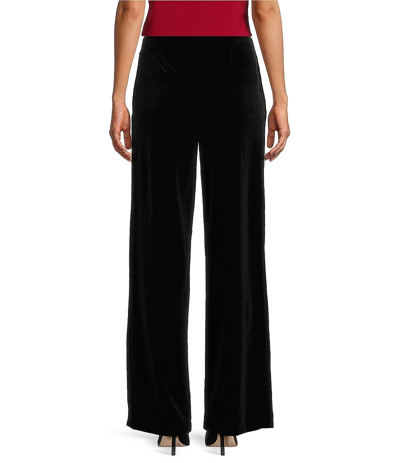 Kasper Velvet Wide Leg Pull-On Pant