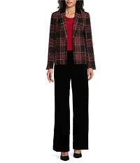 Kasper Velvet Wide Leg Pull-On Pant