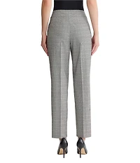 Kasper Woven Plaid Print Fly Front Slim Coordinating Pants