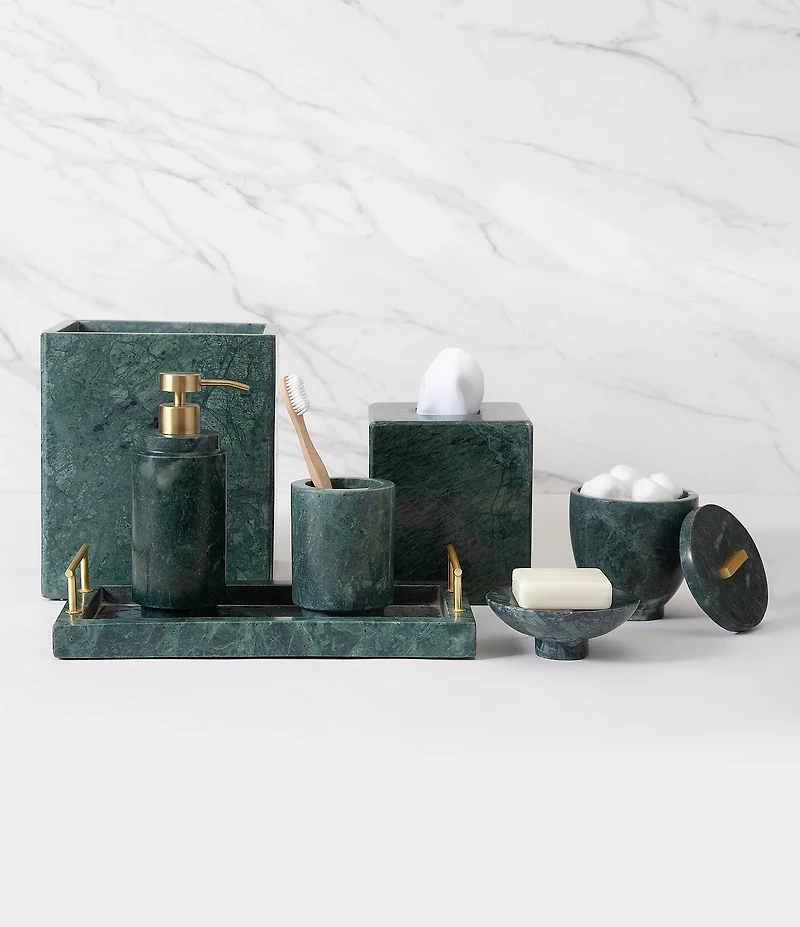 Kassatex Esmeralda Marble Tumbler Toothbrush Holder