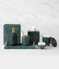 Kassatex Esmeralda Marble Wastebasket