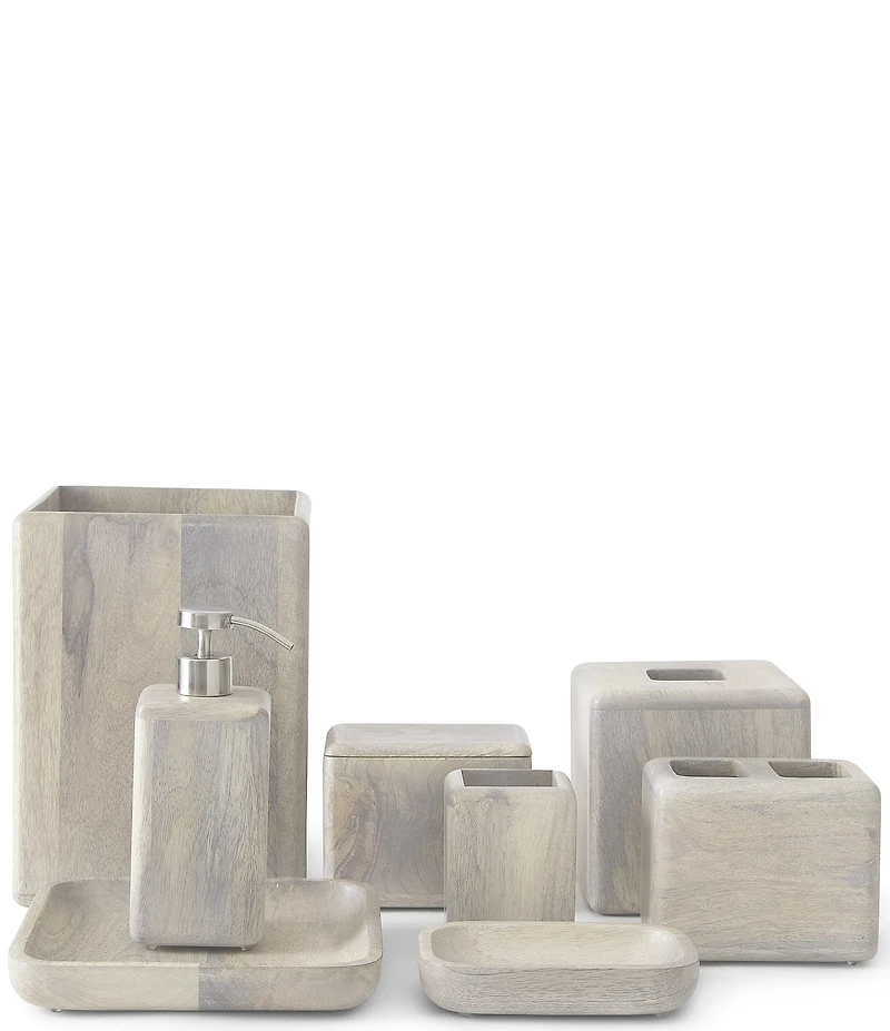 Kassatex Fiji Collection Whitewashed Mango Wood Tumbler