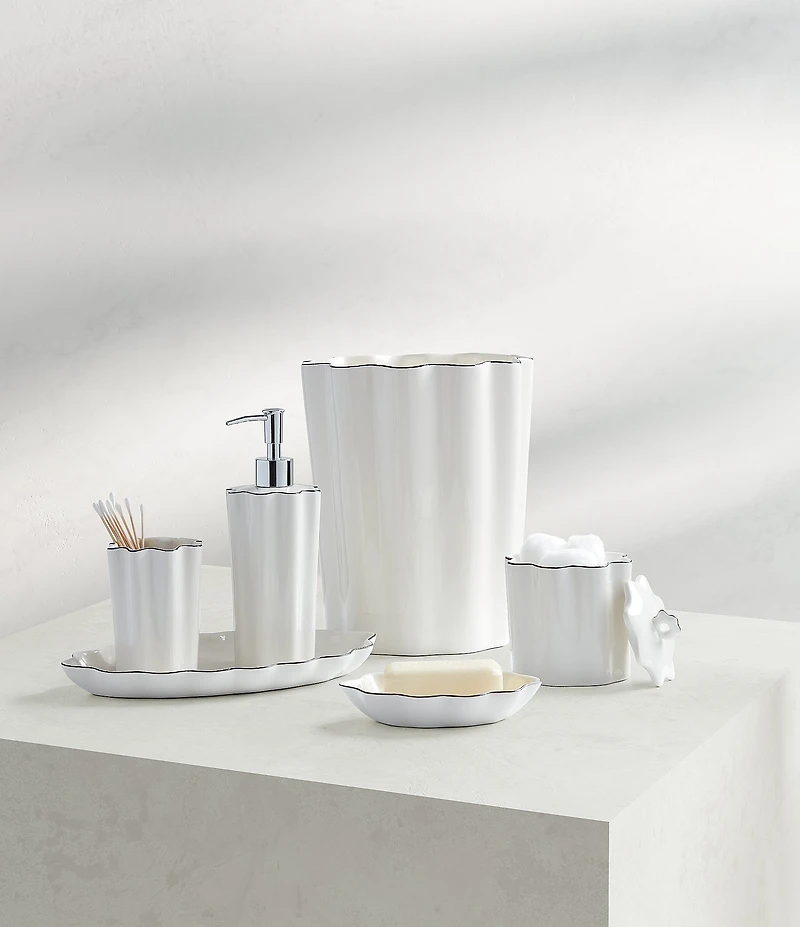 Kassatex Le Marais Collection Porcelain Wastebasket