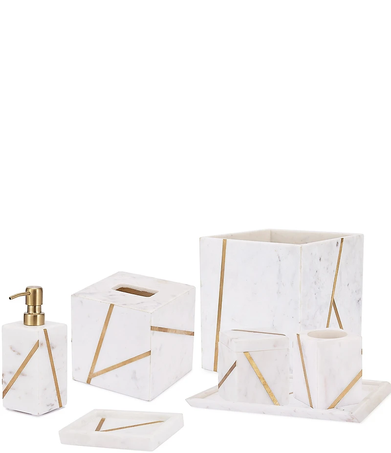 Kassatex Marble Brass Cotton Jar