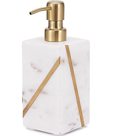 Kassatex Marble Brass Cotton Lotion Dispenser