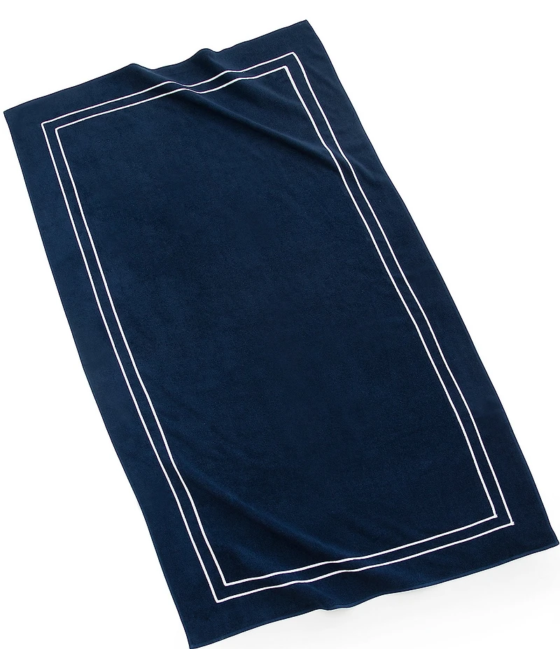 Kassatex Amalfi Embroidered Framed Turkish Cotton Beach Towel