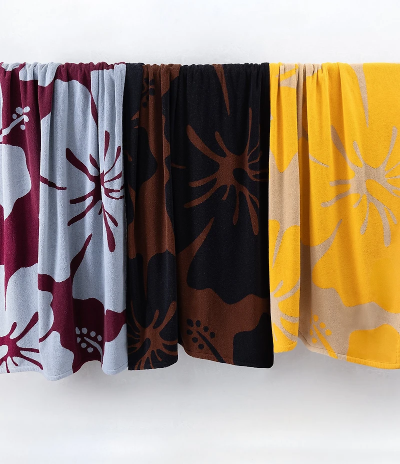 Kassatex Summer Shop Collection Hanalei Inspired Hawaiian Flora Beach Towel