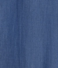 Kate Landry by Landry Solid Chambray Short Sleeve Split V-Neck Woven Caftan