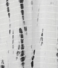 Kate Landry by Landry Woven Black Tie Dye Short Sleeve V-Neck Caftan