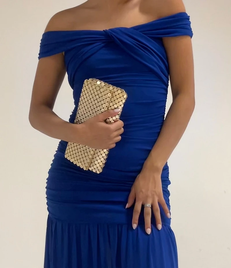 Landry Metal Mesh Crystal Clutch