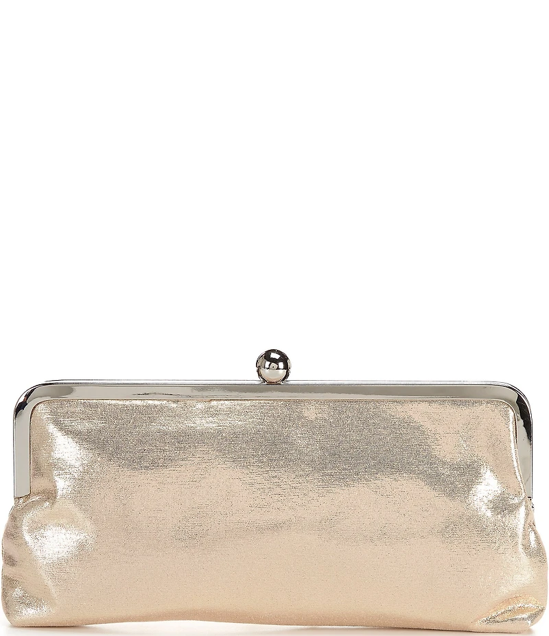 Landry Pleat Front Frame Metallic Clutch