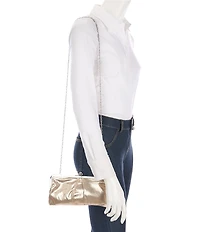 Landry Pleat Front Frame Metallic Clutch