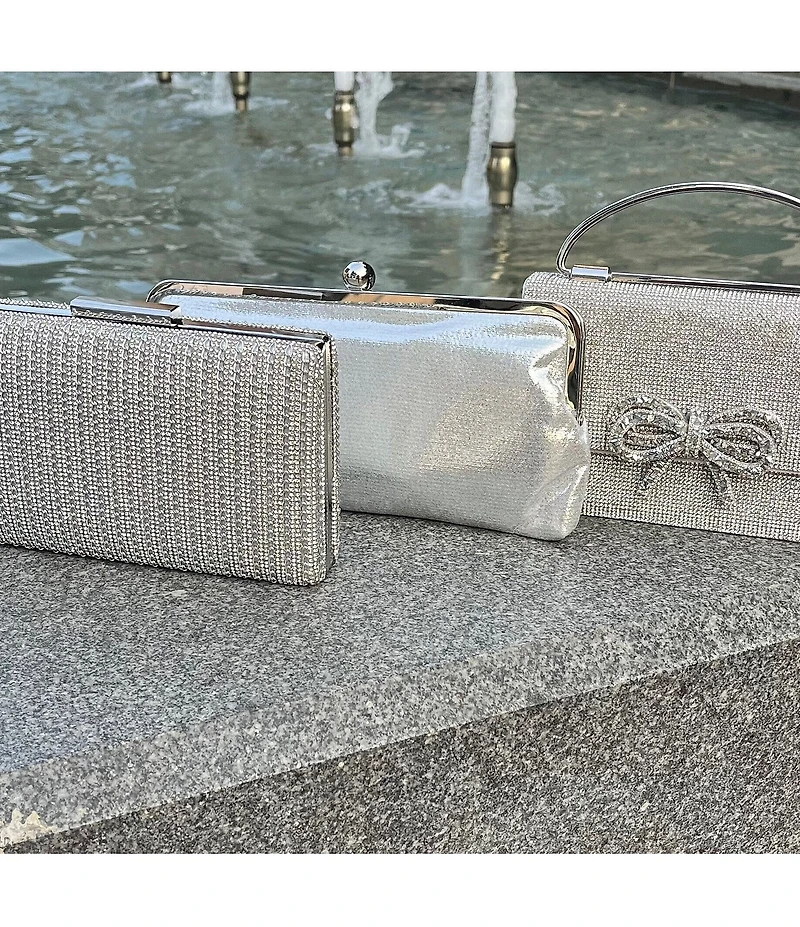 Landry Pleat Front Frame Metallic Clutch