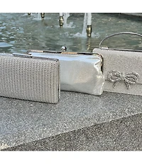 Landry Pleat Front Frame Metallic Clutch