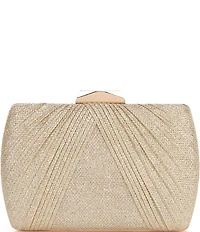 Landry Pleated Lurex Tweed Minaudiere Clutch