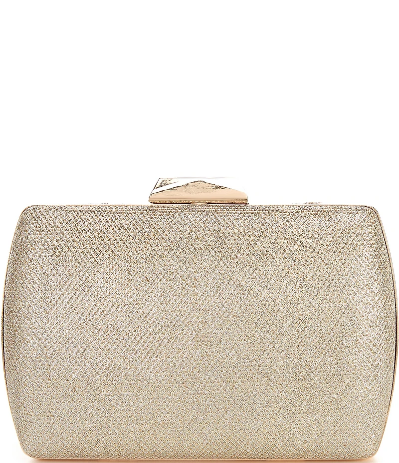 Landry Pleated Lurex Tweed Minaudiere Clutch