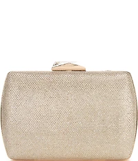 Landry Pleated Lurex Tweed Minaudiere Clutch