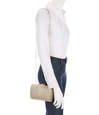 Landry Pleated Lurex Tweed Minaudiere Clutch