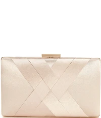 Landry Satin Woven Front Minaudiere Clutch