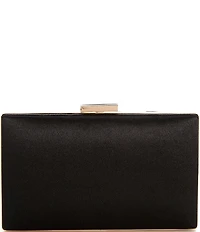 Landry Satin Woven Front Minaudiere Clutch