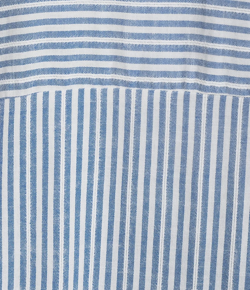 Kate Landry Striped Woven Blue Dobby Caftan