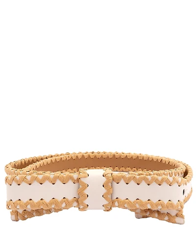kate spade new york .75#double; Straw Edge Bow Belt