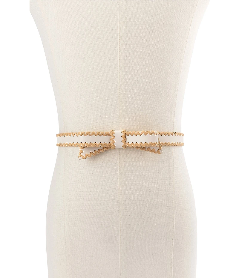 kate spade new york .75#double; Straw Edge Bow Belt