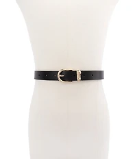 kate spade new york 0.98#double; Leather Belt With Molten Metal Keeper