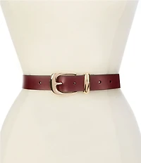 kate spade new york 1.18#double; Molten Buckle Leather Belt
