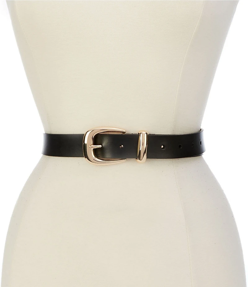 kate spade new york 1.18#double; Molten Buckle Leather Belt