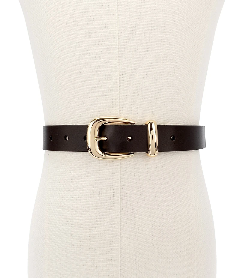 kate spade new york 1.18#double; Molten Buckle Leather Belt
