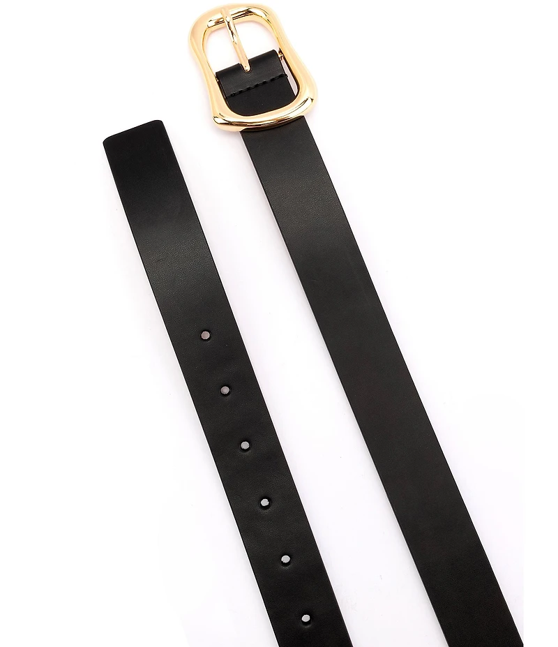 kate spade new york 1.18#double; Molten Metal Buckle Belt