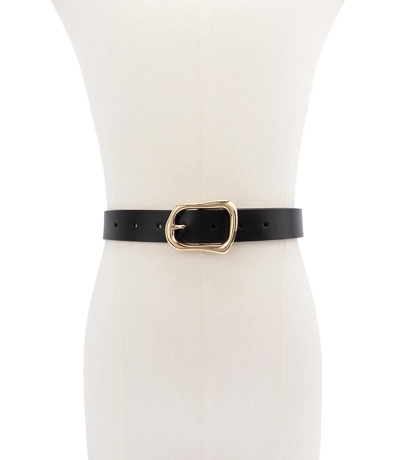 kate spade new york 1.18#double; Molten Metal Buckle Belt